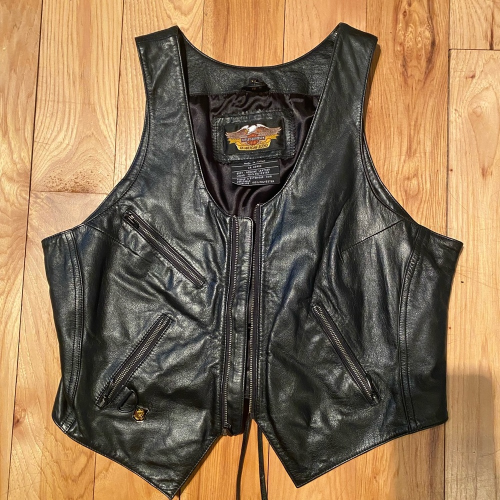 Womens leather Harley Davidson vest